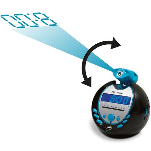 Radio-réveil Sportsman Fm Projection Double Alarme Avec Port Usb