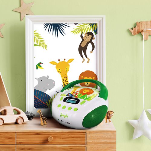Lecteur Cd Mp3 Jungle Enfant Avec Port USB