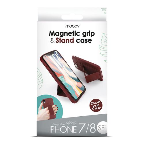 Coque Semi-rigide Magnétique Avec Support  Pour iPhone 7/8/se 2020 - Bordeaux