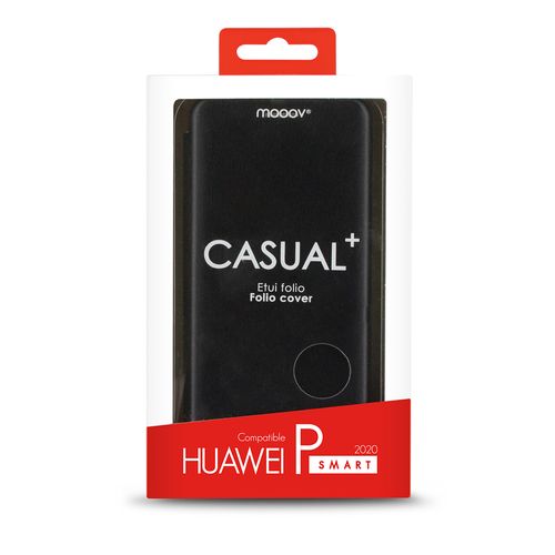 Housse Portefeuille Pour Huawei P Smart 2020 - Cuir Artificiel Brun - 3 Emplacements Cartes - Aimants - Marque K-S-Trade - Neuf Sous Blister