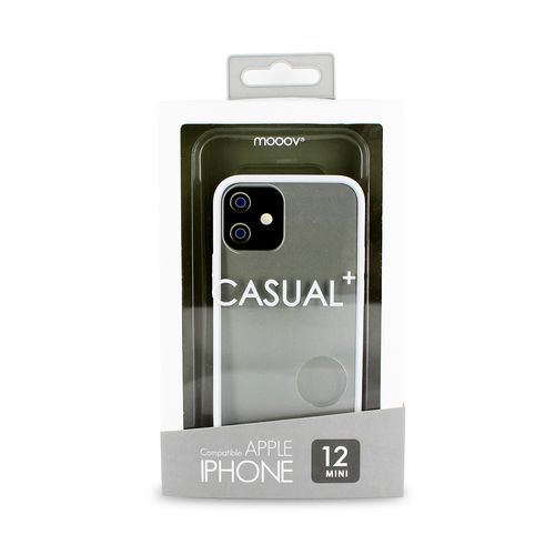 Coque Semi-rigide Color Edge Pour iPhone 12 Mini - Contour Blanc