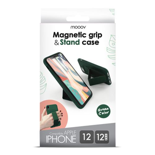 Coque Semi-rigide Magnétique Avec Support Pour iPhone 12 Mini - Verte