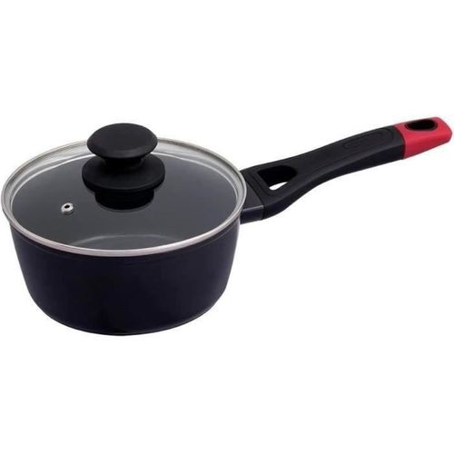Casserole 16 Cm Anti-adhésive Avec Couvercle Verre, Sans Pfas, Induction