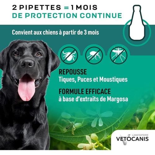 Pipette Anti-puces, Tiques Et Moustiques - Répulsif Pour Grand Chien