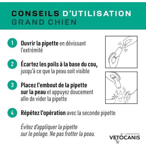 Pipette Anti-puces, Tiques Et Moustiques - Répulsif Pour Grand Chien