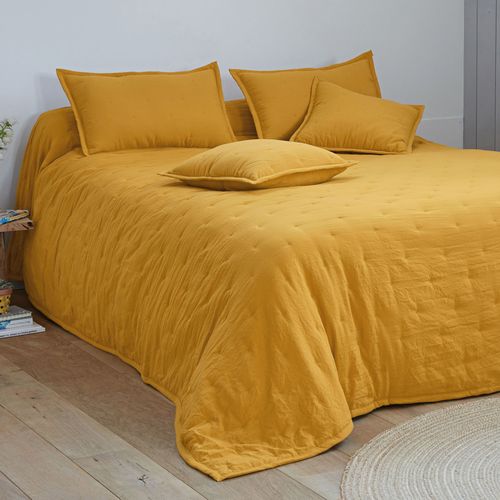 Jeté De Lit 180x240 Jaune Or En Polyester