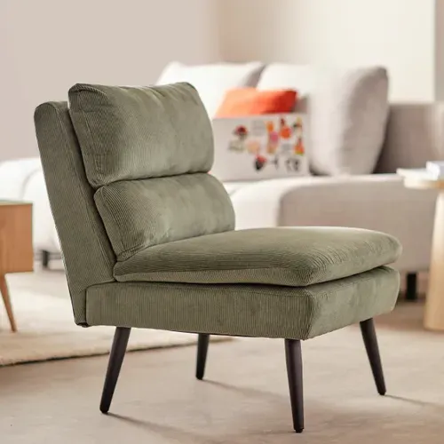 Fauteuil GAEL tissu vert vue d'ambiance 1