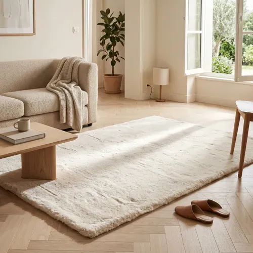Tapis 100x150 cm RABBIT Beige vue d'ambiance 1