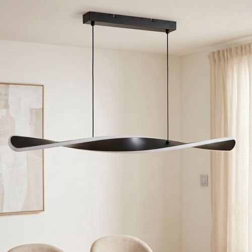 Suspension LED L. 80 cm TWIST Noir vue d'ambiance 1