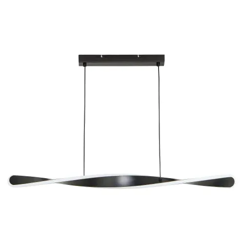 Suspension LED L. 80 cm TWIST Noir vue de face