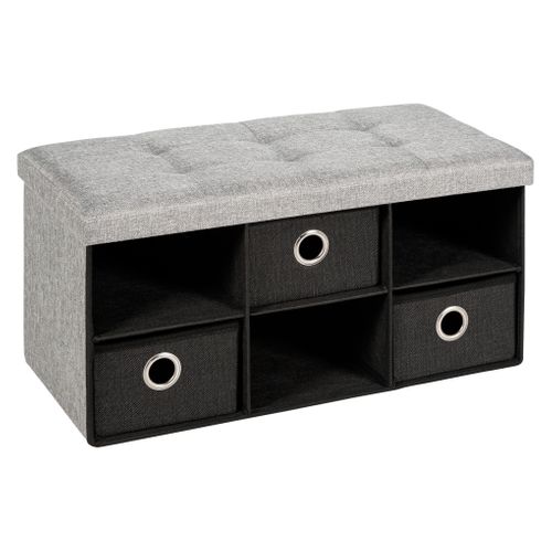 Banc pliable HARTLEY Gris vue 3/4