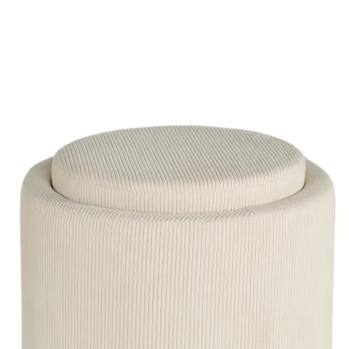 Pouf H. 46 cm SIMON Blanc vue accessoires