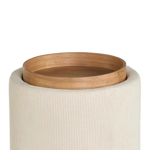 Pouf H. 46 cm SIMON Blanc vue détaillée