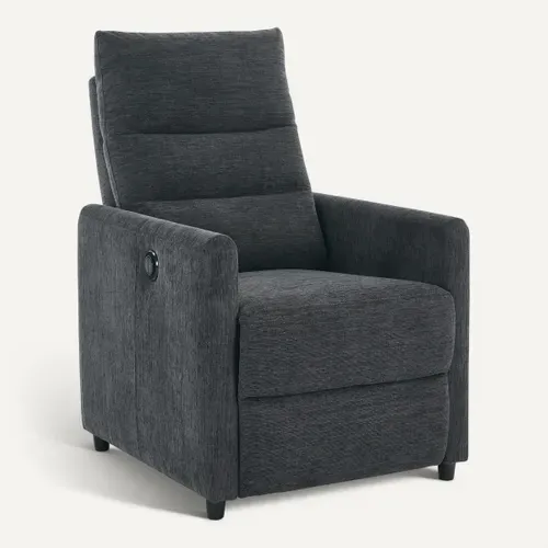 Fauteuil relax électrique OSCAR gris foncé vue 3/4