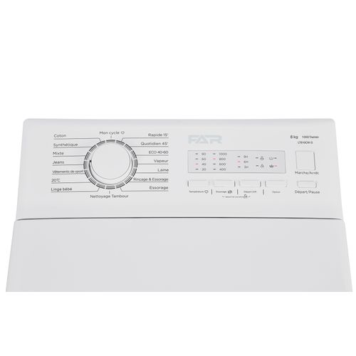 Lave-linge top FAR LT610CW G 6kg vue détaillée