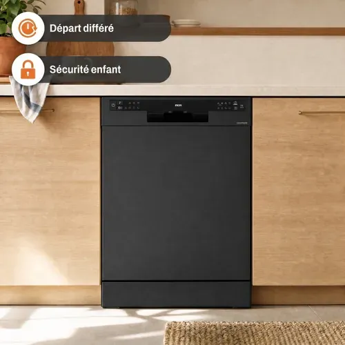 Lave-vaisselle pose libre FAR LV13C4726CBK G 13 couverts vue de profil