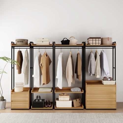 Dressing L. 60 cm 2 étagères COBEN imitation chêne et noir