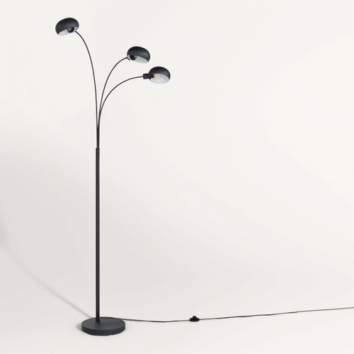 Lampadaire en métal H. 190 cm ROMA Noir vue 3/4