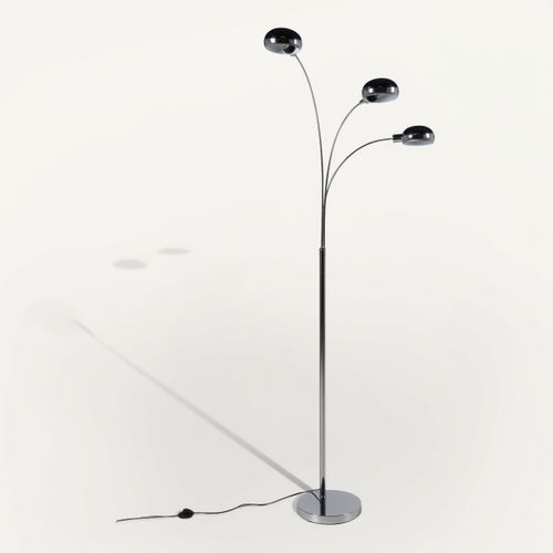 Lampadaire en métal H. 190 cm ROMA Chrome vue 3/4