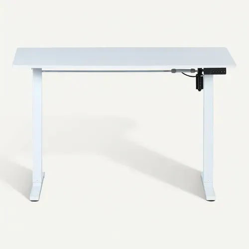Bureau assis / debout ELEVIA blanc vue de face