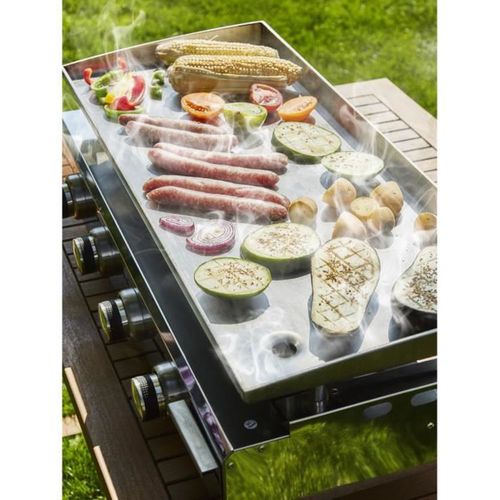 Plancha Gaz 4 Feux XXL 84 X 34 Cm — Plaque Inox 5 Mm, 10 Kw
