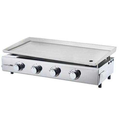 Plancha Gaz 4 Feux XXL 84 X 34 Cm — Plaque Inox 5 Mm, 10 Kw