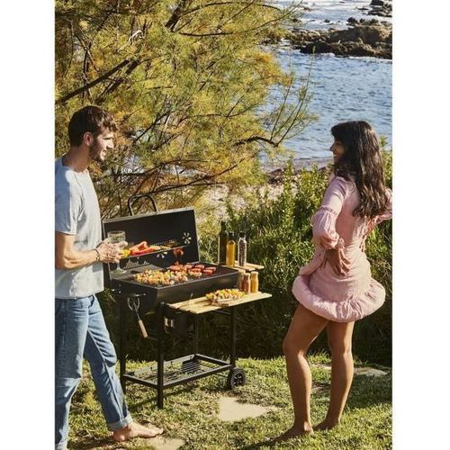 Cooking Box Barbecue à Charbon Mike - 115x66x106 Cm - 2 Grilles Acier Chromé - 71x35 cm