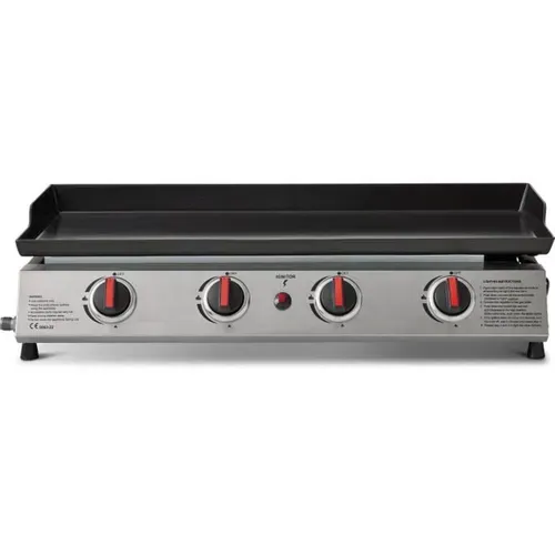 Plancha Gaz 4 Feux – 77 X 35 Cm, 10 Kw, Plaque Acier Émaillé