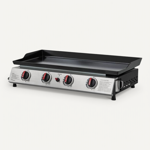 Plancha Gaz 4 Feux – 77 X 35 Cm, 10 Kw, Plaque Acier Émaillé