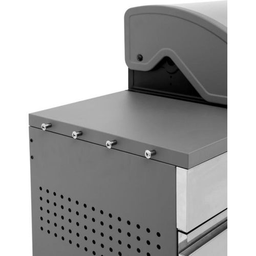 Barbecue Gaz Sur Chariot Inox 70x42 Cm – 5 Brûleurs Et Plancha Fonte