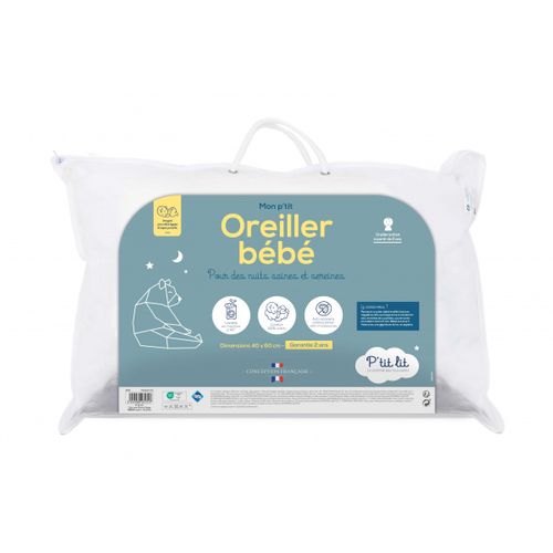 Oreiller Bébé - Coussin Enfant 40x60 Cm - Enveloppe 100% Coton - Anti Acariens - Hypoallergénique