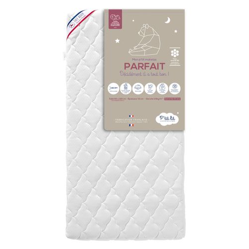 Matelas Bébé Parfait 60x120x10 Cm - Respirant L'été / Chaud L'hiver - Anti Acarien - Déhoussable