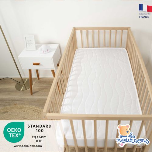 Matelas Mousse Bébé 70x140 Cm - Réversible - Epaisseur 10 Cm