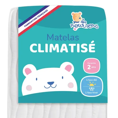 Matelas Mousse Bébé 70x140 Cm - Réversible - Epaisseur 10 Cm