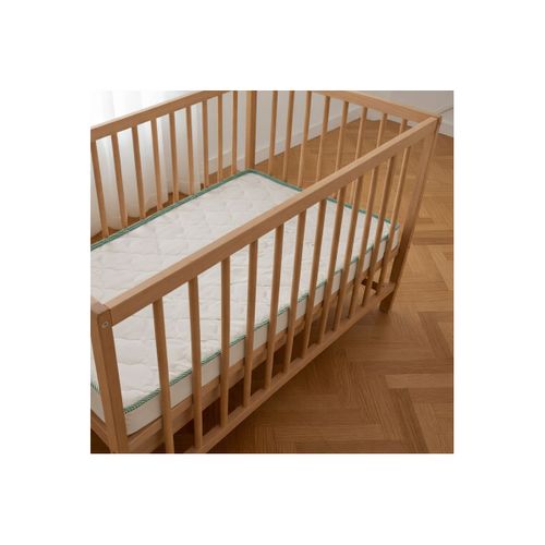 Matelas Bébé 60x120 Cm - Réversible Été/hiver - Sans Traitement - Contour Vert