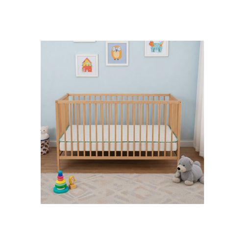 Matelas Bébé 60x120 Cm - Réversible Été/hiver - Sans Traitement - Contour Vert