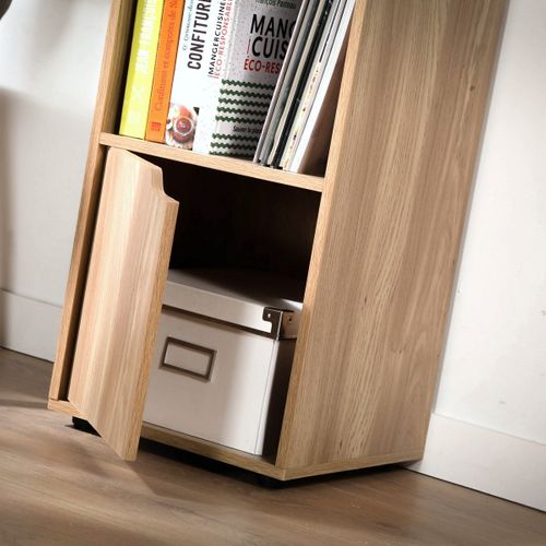 Meuble 4 Cases Décor Bois 2 Portes - L31 X H120 Cm