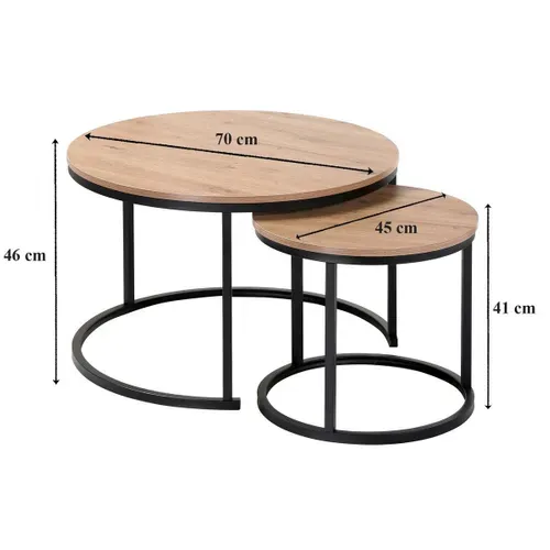 Lot De 2 Tables Basses Gigognes Rondes