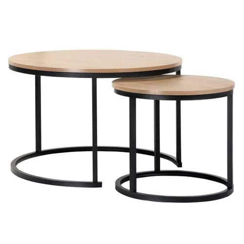 Lot De 2 Tables Basses Gigognes Rondes