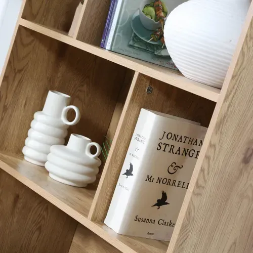 Bibliothèque Avec Rangement 2 Portes Effet Bois - L80 X H175 Cm