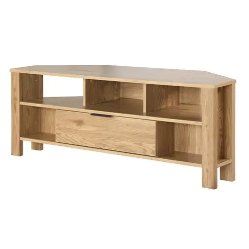 Meuble TV D'angle 1 Tiroir Décor Chêne - L120 Cm