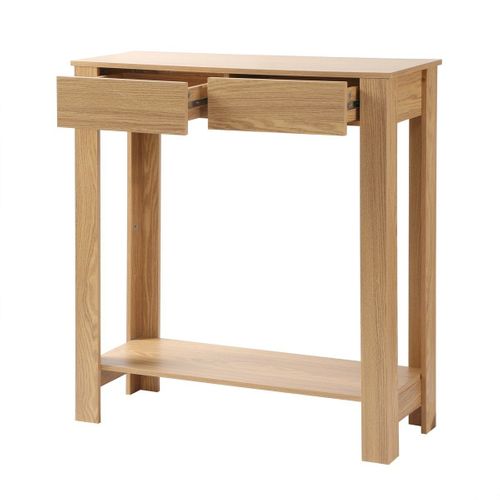Console Haute 2 Tiroirs Décor Chêne - L79 Cm - Table console BUT