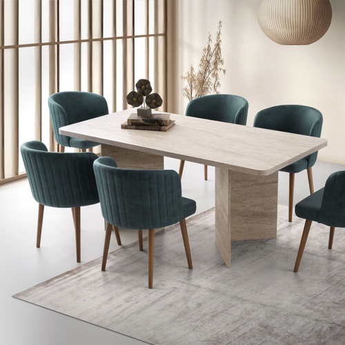 Table À Manger Avec Plateau Rectangulaire L180 Cm