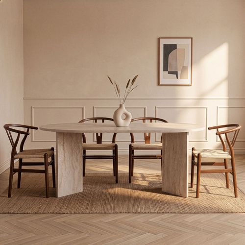 Table À Manger Avec Bords Arrondis L180 Cm