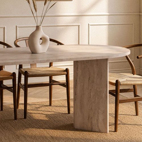 Table À Manger Avec Bords Arrondis L180 Cm