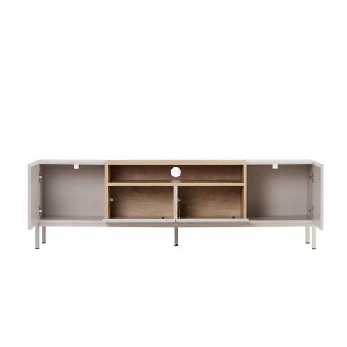 Meuble TV 4 Portes 1 Niche Décor Cachemire Et Bois L160 Cm