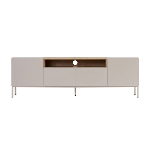 Meuble TV 4 Portes 1 Niche Décor Cachemire Et Bois L160 Cm