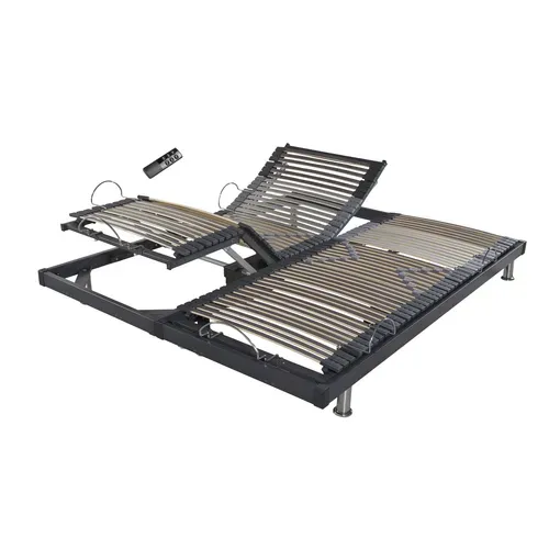 Sommier relaxation 2x80x200 cm EBAC S50 gris anthracite