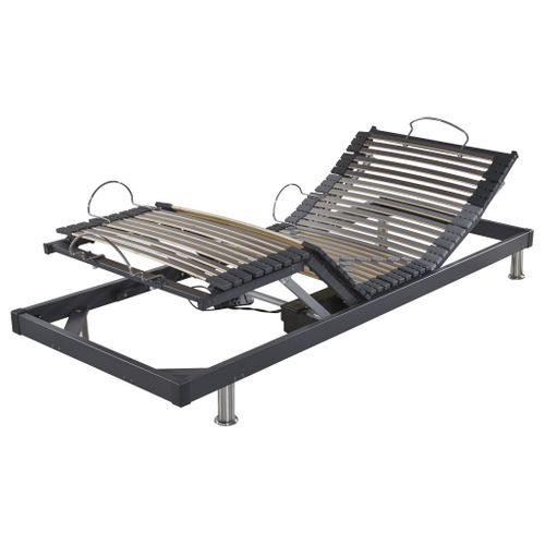 Sommier relaxation 90x200 cm EBAC S50 gris anthracite vue de profil