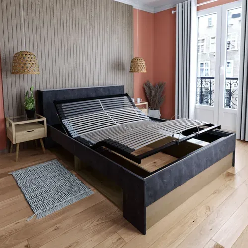 Sommier relaxation 120x190 cm EBAC S50 gris anthracite vue d'ambiance 1